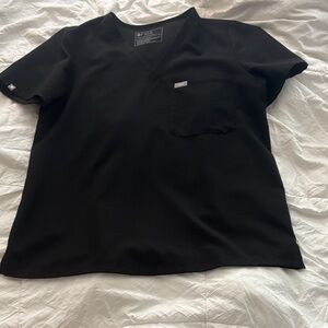 FIGS Classic Black V-Neck Scrub Top